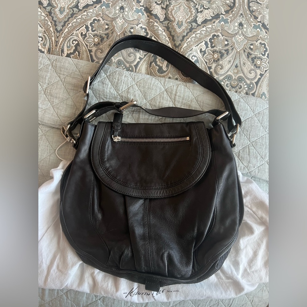 Kenneth Cole New York Black Leather Satchel Purse